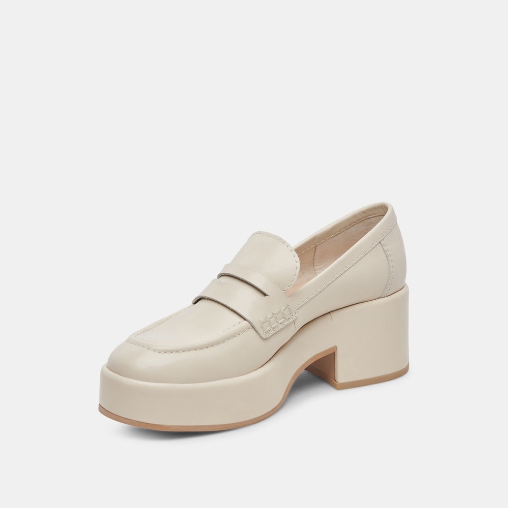 Dolce Vita Cream Platform Loafer Mules - Picture 3 of 8